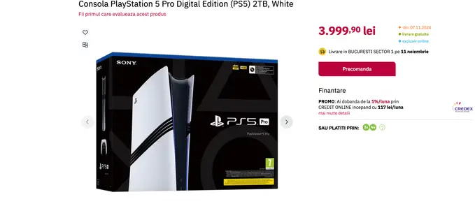 PlayStation 5 Pro este acum disponibil la precomandă