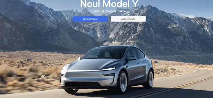 Noul Model Y de la Tesla poate fi comandat în România cu livrare în martie, dar este scump